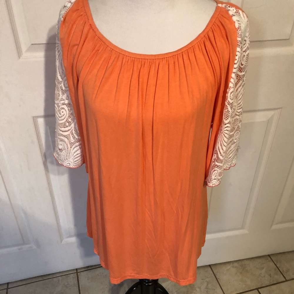 FINAL PRICE - Lady’s World peach/orange blouse